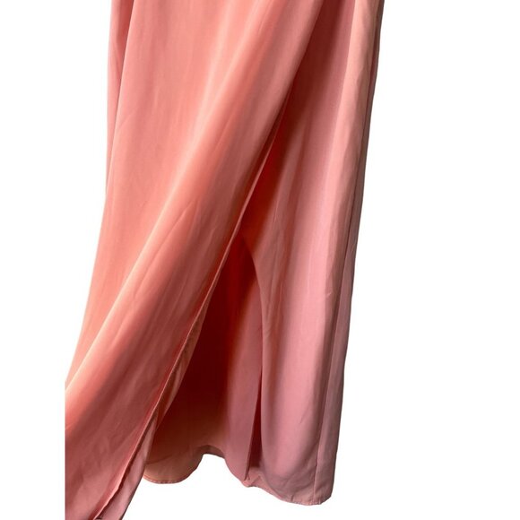 Abercrombie & Fitch Maxi Pleated Long Slit SzS Pink Coral High Waisted Skirt - Picture 9 of 11